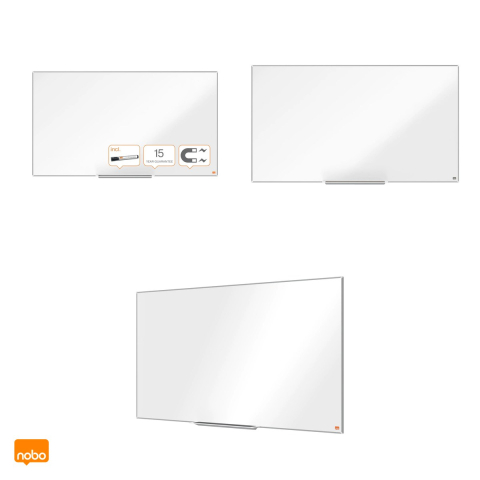 Whiteboard magnetic Nobo Impression Pro Widescreen 55 inch, otel lacuit, montaj ascuns InvisaMount, tavita si marker incluse, 1220x690 mm, alb [3]