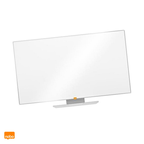 Table de conferinta - Whiteboard magnetic Nobo Nano Clean Widescreen 70 inch, suprafata din otel, montaj ascuns InvisaMount, tavita si marker incluse, 1561x883 mm, alb