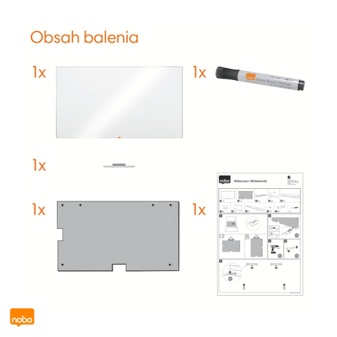 Whiteboard magnetic Nobo Nano Clean Widescreen 85 inch, suprafata din otel, montaj ascuns InvisaMount, tavita si marker incluse, 1894x1071 mm, alb [4]