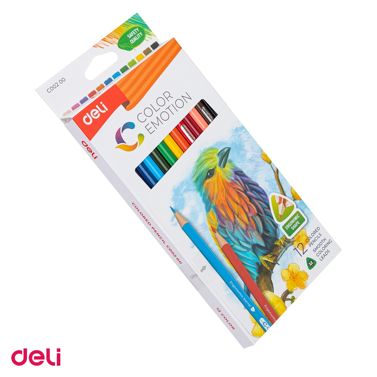 Creion colorat Deli Color Emotion, cu varf triunghiulare, creioane 12 culori [1]