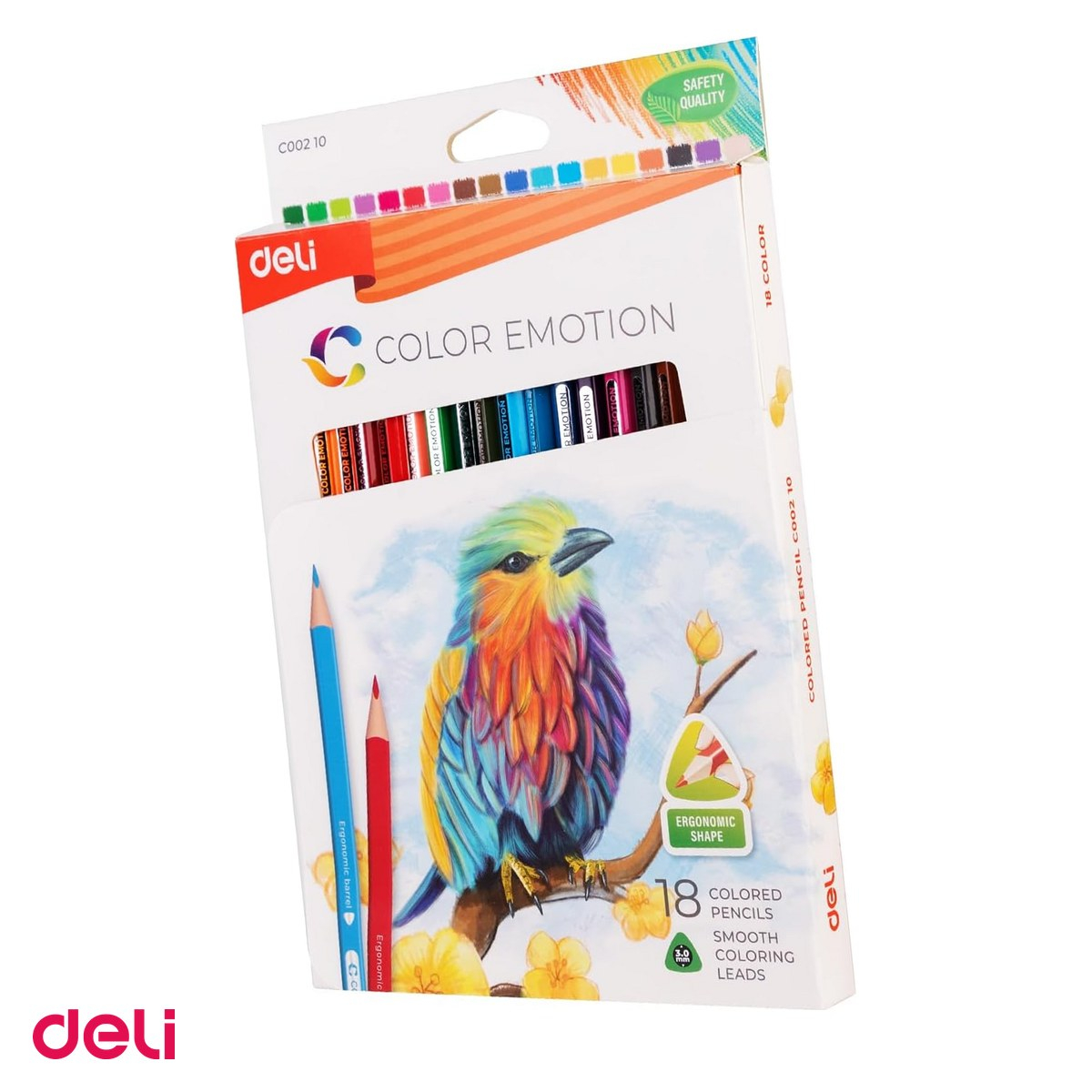 Creion colorat Deli Color Emotion, cu varf triunghiulare, creioane 18 culori [1]