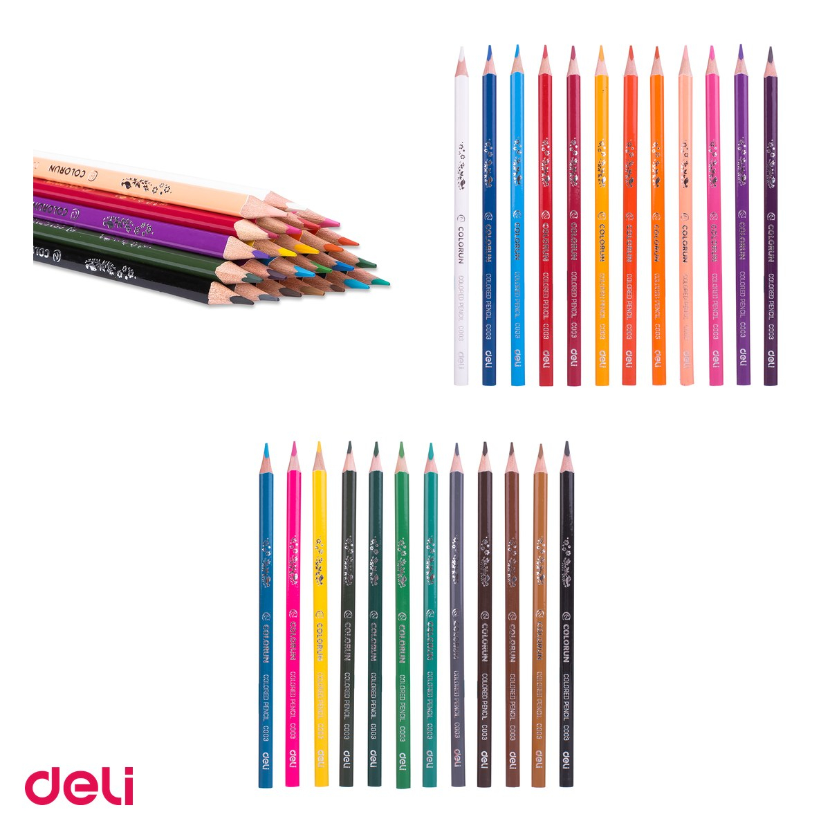 Creion colorat Deli, cu varf triunghiulare, creioane 24 culori colorun [4]