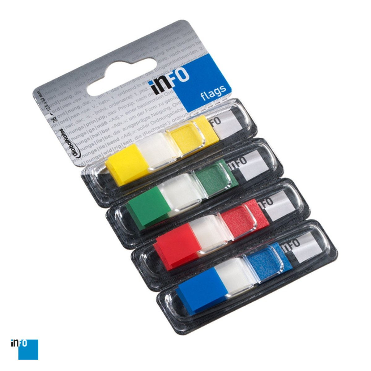 Dispenser indecsi adezivi inFO din plastic, 12.5x43 mm, 4 culori cu 36 file, multicolor [1]