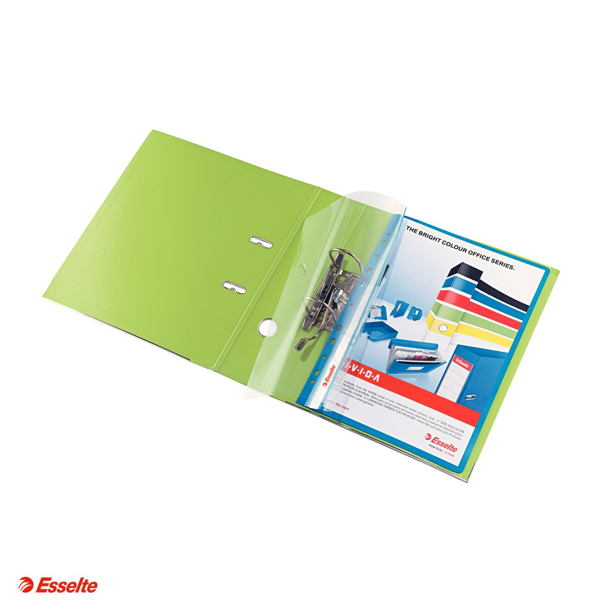 Dosar cu sina Esselte VIVIDA, multiperforatii, PP, A4, capacitate 160 coli, pentru documente perforate, albastru [4]