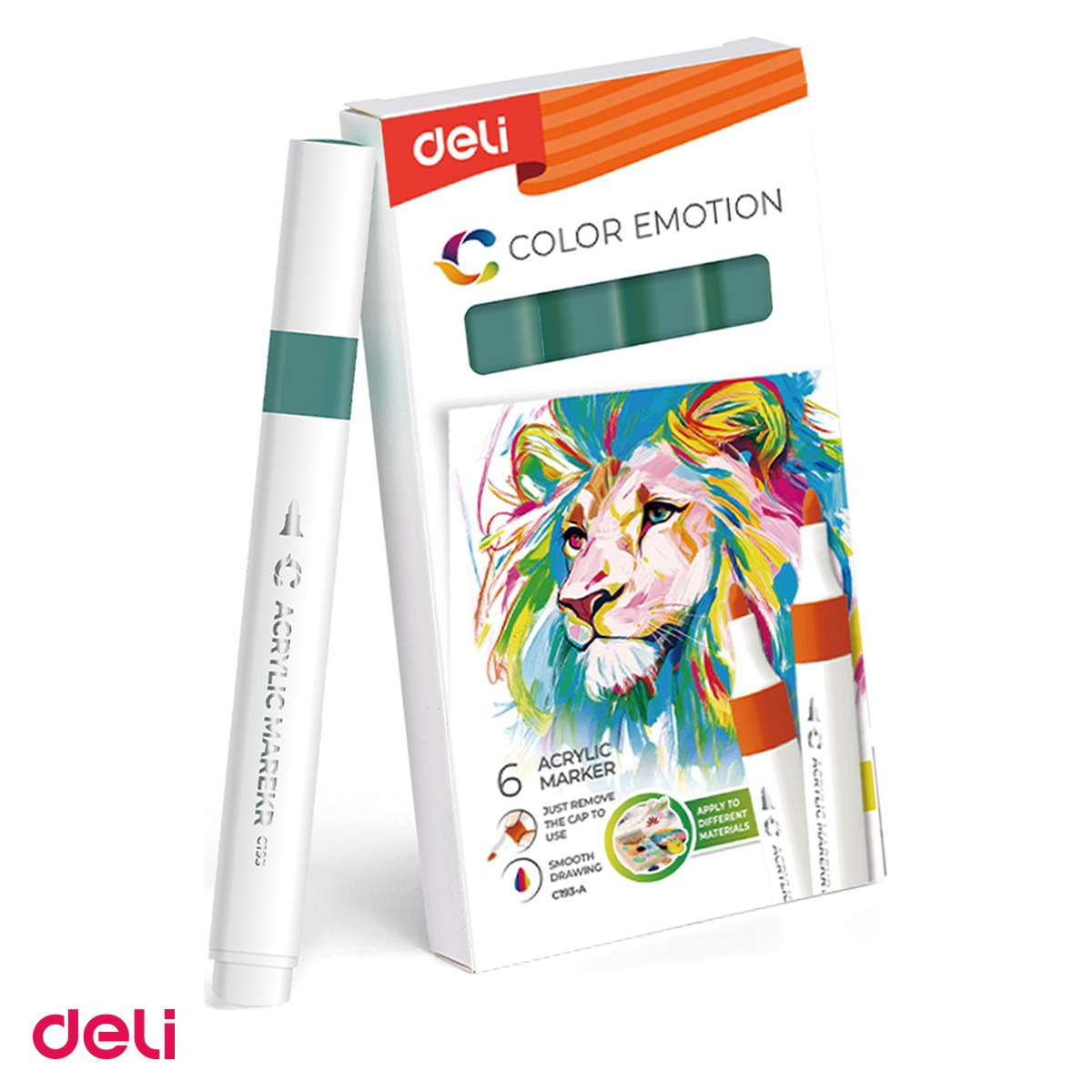 Marker cu varf rotund, Deli, acrilic pastel color emotion, scris verde [1]