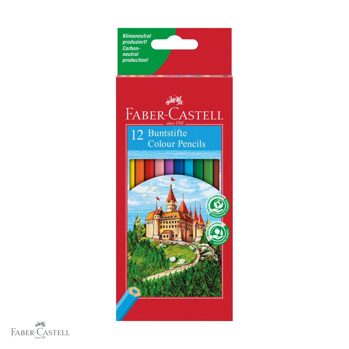 Set 12 creioane colorate hexagonale Faber-Castell, culori stralucitoare, pentru copii si scoala [1]