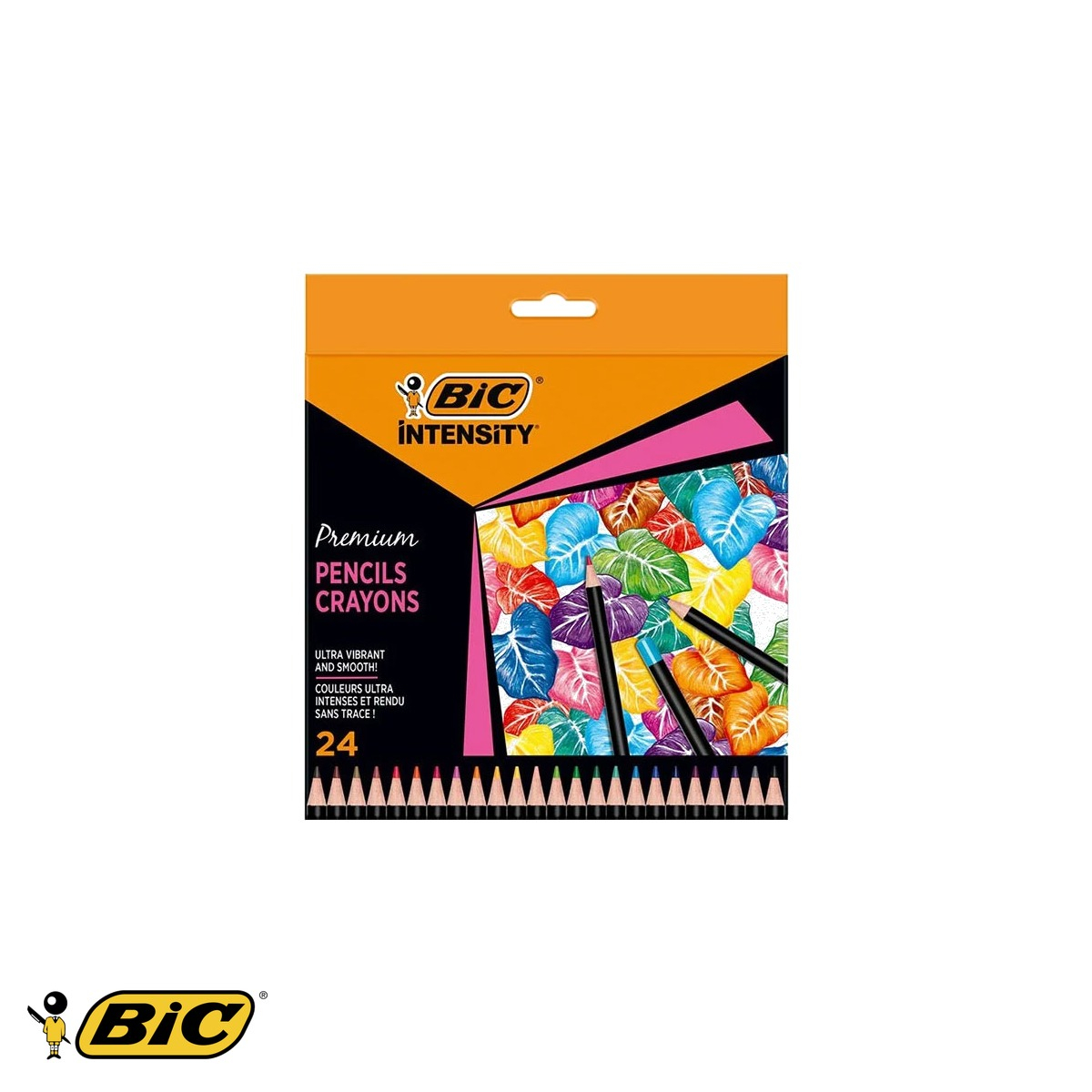 Set 24 creioane colorate Bic Intensity Premium, corp triunghiular ergonomic, pentru adulti si copii [1]