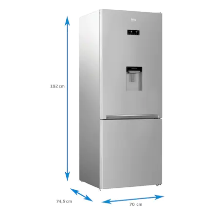 Combina frigorifica Beko RCNE560E30DZM, 497 l, Clasa A++, NeoFrost Dual Cooling, Dispenser apa, Everfresh+, Kitchen Fit, H 192 CM, Gri [4]