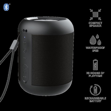 Boxa Portabila Trust Rokko, Bluetooth, Waterproof, Microfon, 5 W (Negru) [0]