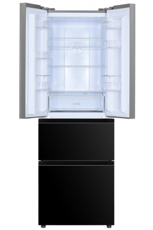 Combina frigorifica Heinner HCFD-H320GBKE++, No frost, 298 L, Control electronic, Iluminare LED, H 185.5 cm, Negru [1]