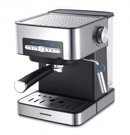 Espressor semi-automat Heinner HEM-B2016SA, 20 bar, 850W, 20 bar, rezervor apa detasabil 1.6l, optiuni presetate pentru espresso lung/scurt, filtru din inox, plita pentru mentinere cafea calda, decoar [0]