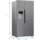 Side by side Beko GN162341XBN, 571 l, NeoFros Dual Cooling, Dozator apa/gheata, Raft sticle, Touch control, HarvestFresh, Compresor Inverter, Clasa E, H 179 cm, Metal Look [5]
