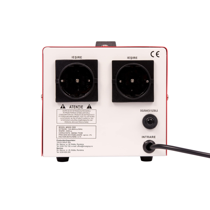 Stabilizator monofazic de tensiune Conter MSER-1000 V2, 1000 VA / 750 W, cu servomotor, 230V [6]