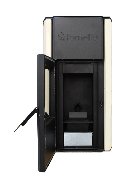 Termoșemineu centrală pe peleți Fornello Royal 25 kW, complet echipat, Ivory [3]