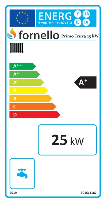 Termoșemineu pe peleți Fornello Primo Truva 25 kW Ivory, curățare mecanică a creuzetului, complet echipat [11]