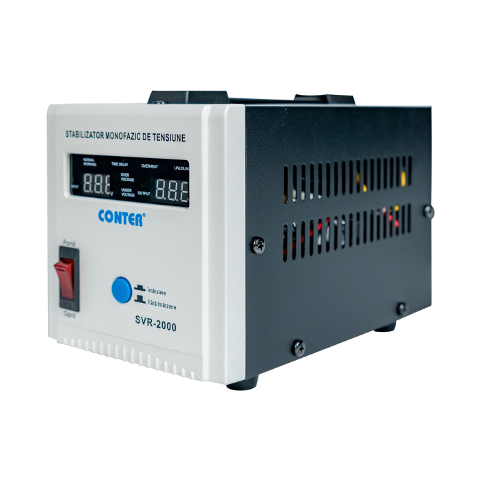 Stabilizator monofazic de tensiune Conter SVR-2000 V2, 2000 VA / 1500 W, cu releu, 230V [2]