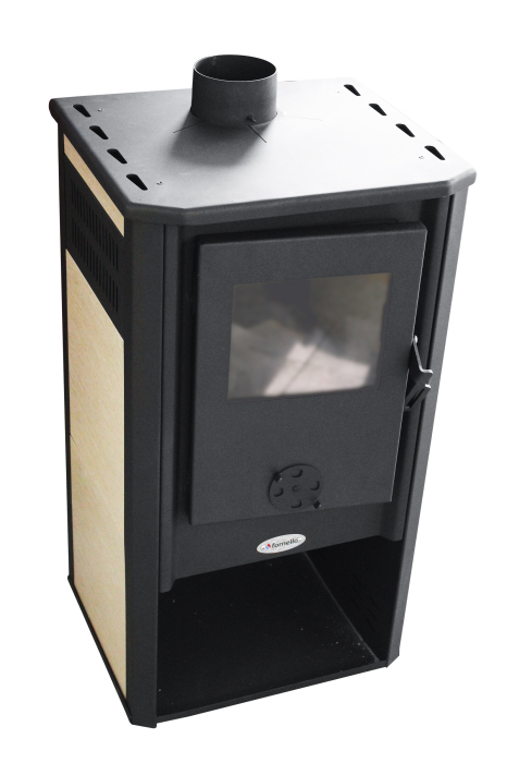 Șemineu (Sobă) pe combustibil solid Fornello Konzul LM N Ivory 7–9 kW, plită și grătar din fontă [2]