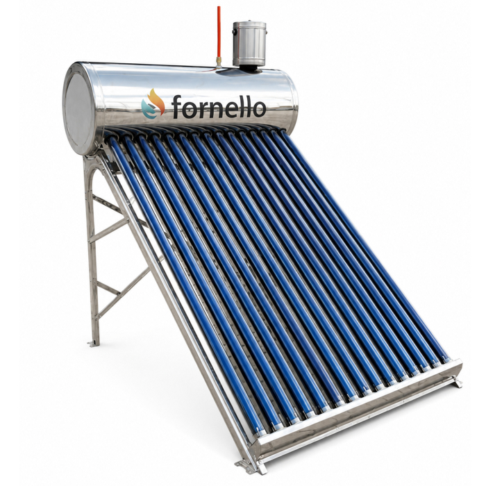 Panou solar nepresurizat Fornello pentru apă caldă, rezervor inox 122 Litri, 15 tuburi vidate, vas flotor 5 Litri [3]
