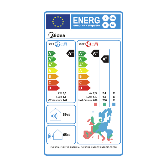 Aer conditionat Midea All Easy Pro Nordic 12000 BTU, Inverter, Clasa A+++, Filtrare dubla, ECO mode, WiFi [7]