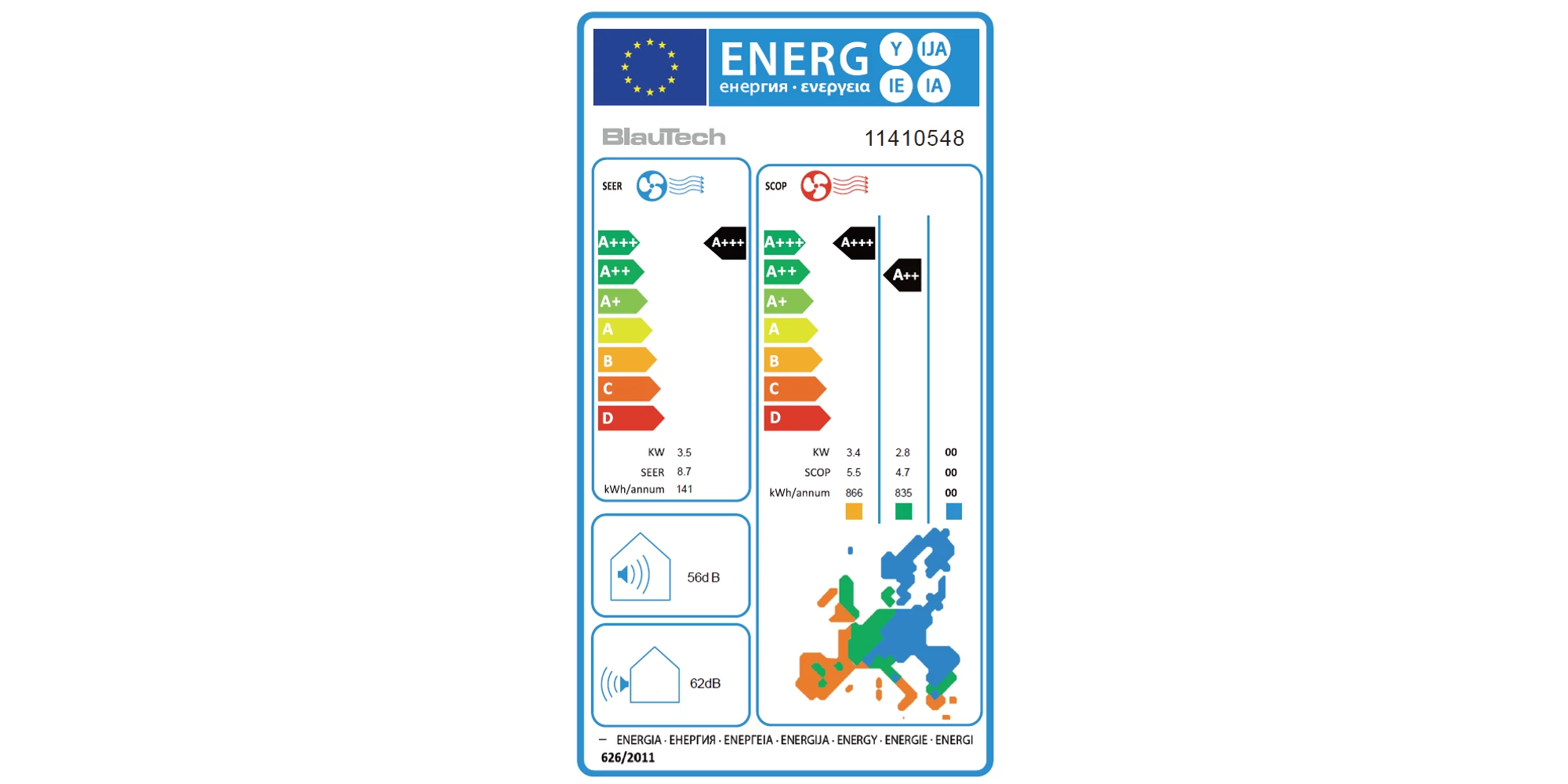 Aparat de aer conditionat BLAUTECH PREMIUM PLUS, 12000 BTU, Clasa A++/A+, Inverter, Turbo, R32, Negru [3]