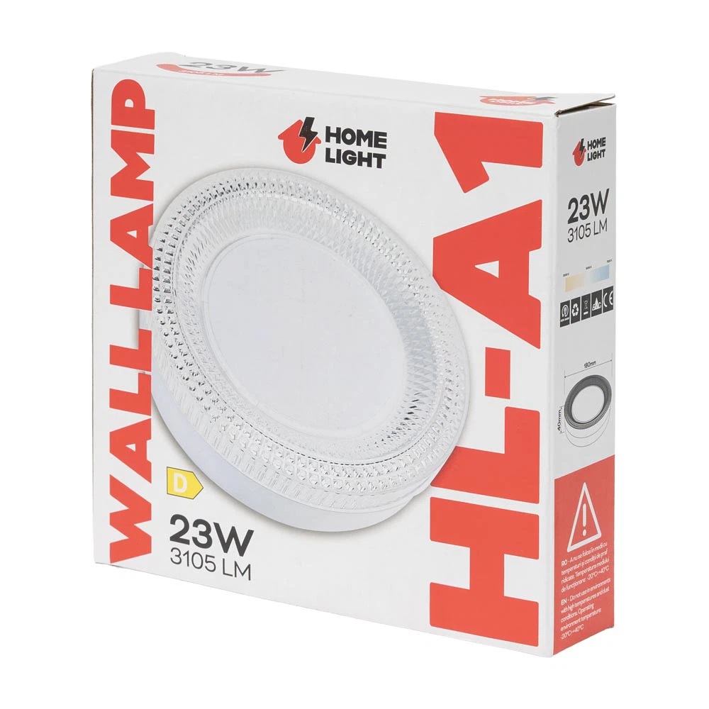 Aplica LED rotunda Homelight Viva 22W, 2816 lm, 6500K, 18 cm, IP20, lumina alba rece [4]