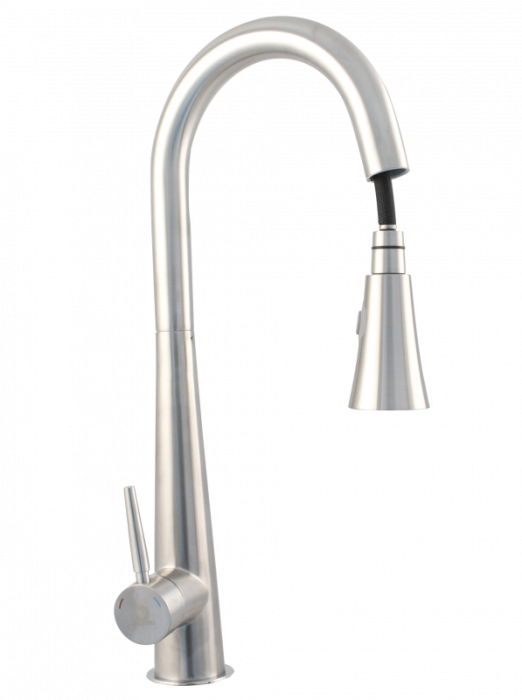 Baterie bucatarie Ermetiq din inox SUS304 cu dus extractibil si pipa rotativa [4]