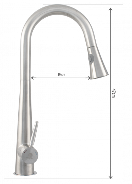 Baterie bucatarie Ermetiq din inox SUS304 cu dus extractibil si pipa rotativa [2]