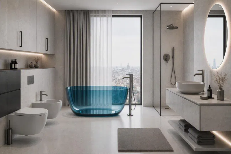Baterie stativa lavoar Circulus Gun Metal cu ventil monocomanda [3]
