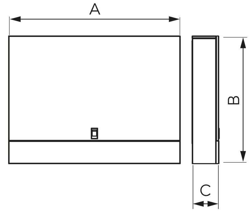 Caseta metalica pentru colectori si distribuitori 585x580x120 mm, montaj aparent [2]