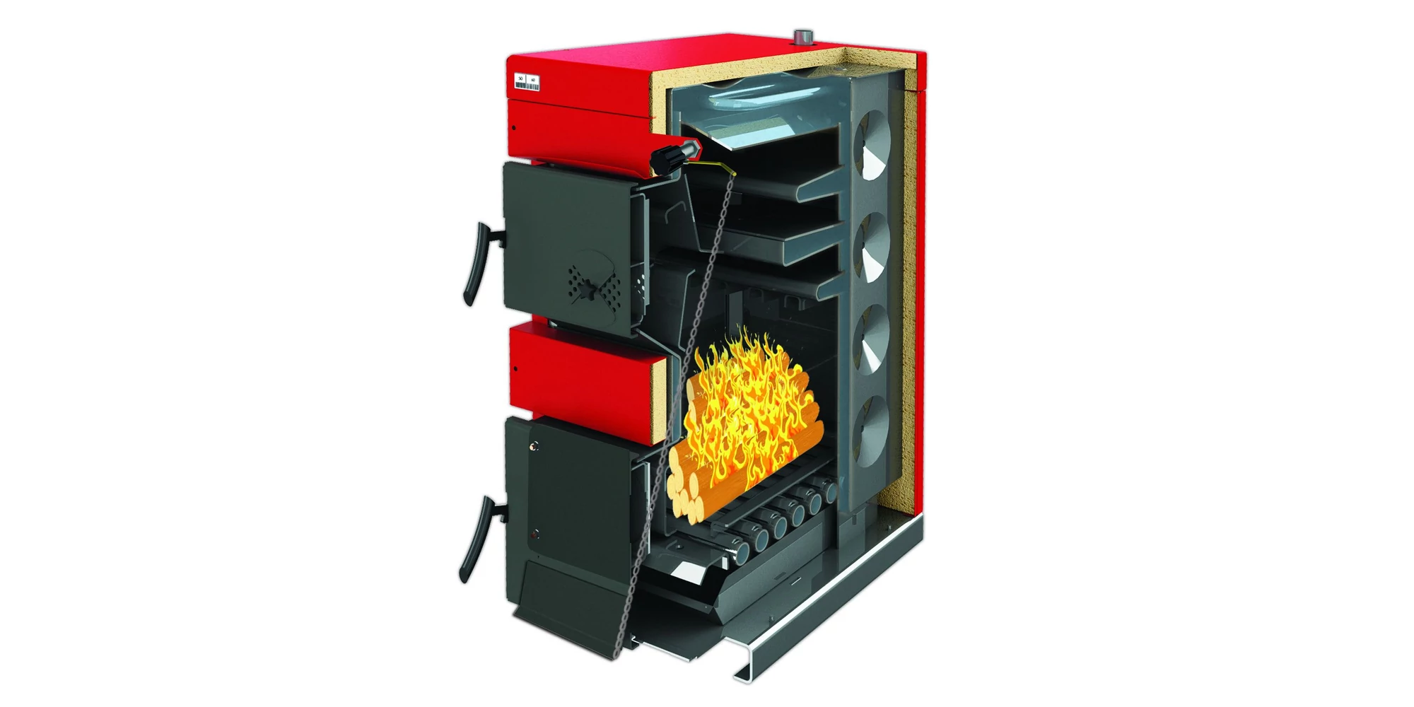 Cazan pe biomasă nelemnoasă BURNiT NWB MAX, 90 kW, oțel, tiraj natural, lemn/brichete/cărbune [2]