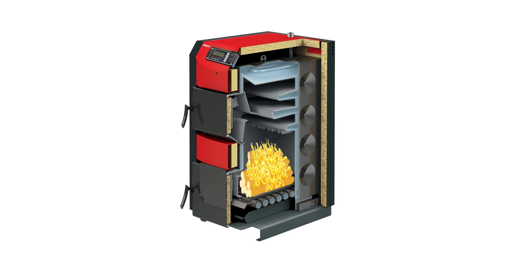 Cazan pe biomasă nelemnoasă BURNiT NWB PRIME, 90 kW, oțel, ventilator, control electronic, lemn/brichete/cărbune [4]