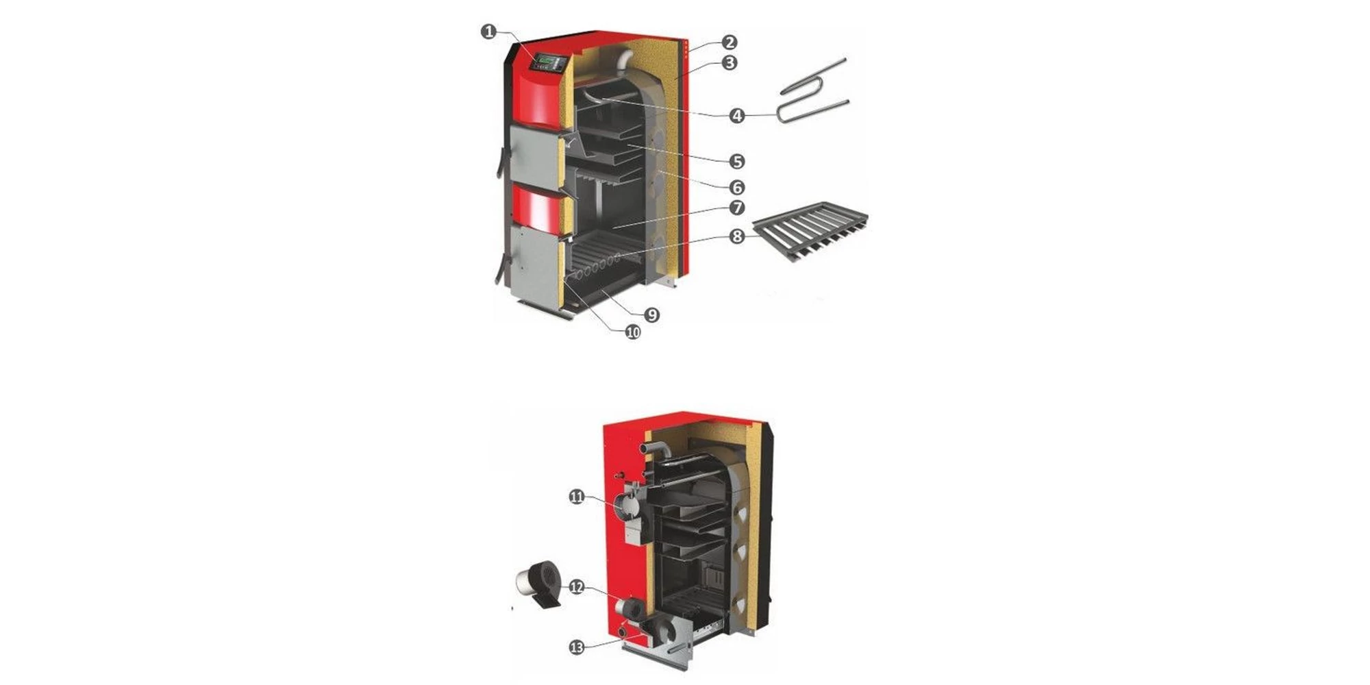 Cazan pe biomasă nelemnoasă BURNiT NWB PRIME, 90 kW, oțel, ventilator, control electronic, lemn/brichete/cărbune [3]