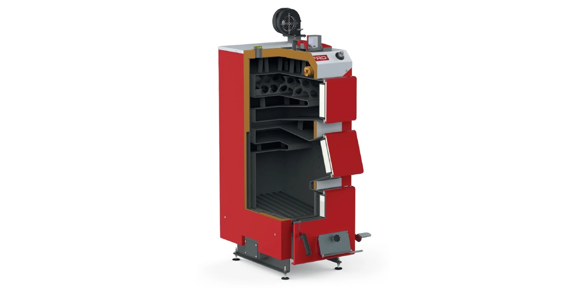 Cazan pe lemne DEFRO KDR Plus 40 kW, oțel 6 mm, ventilator, control automat [2]