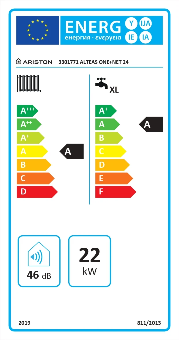 Centrala termica in condensare Ariston Alteas One+ Net 24, 24 kW, Touchscreen, Wi-Fi, Schimbator inox, IPX5D, Kit evacuare inclus [5]