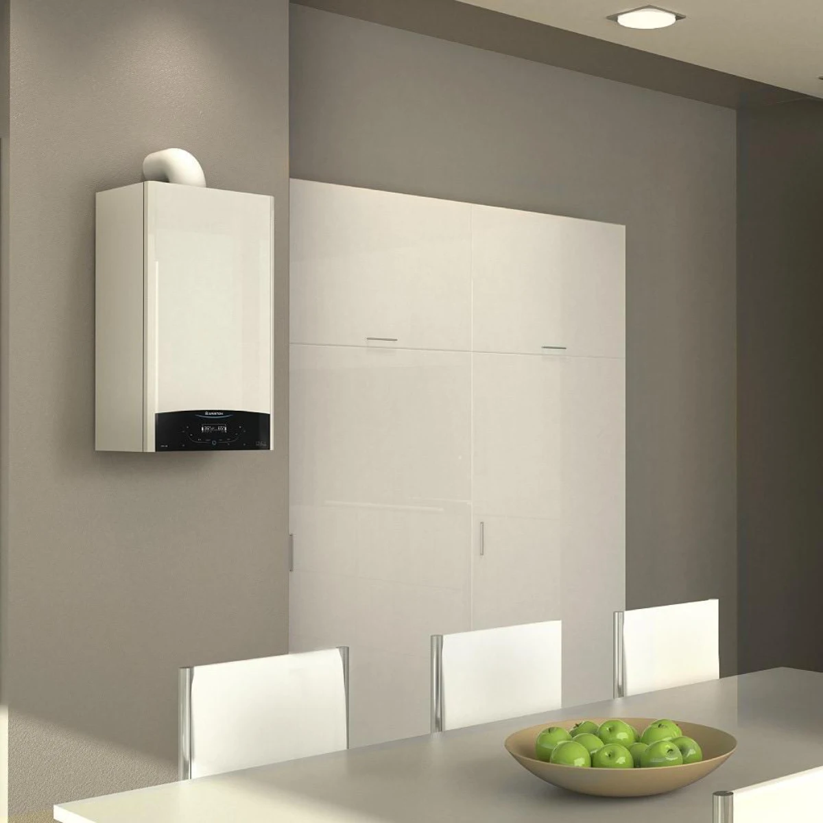 Centrala termica in condensare Ariston Genus One+ 30, 30 kW, Touchscreen, Schimbator inox, IPX5D, Kit evacuare inclus [6]