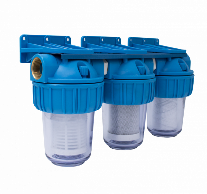 Filtru apa triplu cu sita/carbune/bumbac 3x1"x5" FF [2]