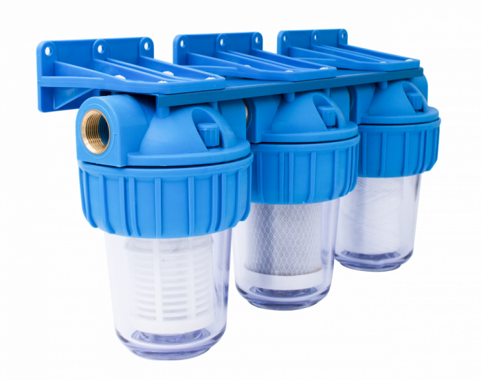 Filtru apa triplu cu sita/carbune/bumbac 3x3/4"x5" FF [2]