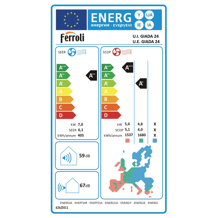 Aparat de aer conditionat Ferroli Giada S 24 Inverter 24000 BTU WiFi R32 A++ [4]
