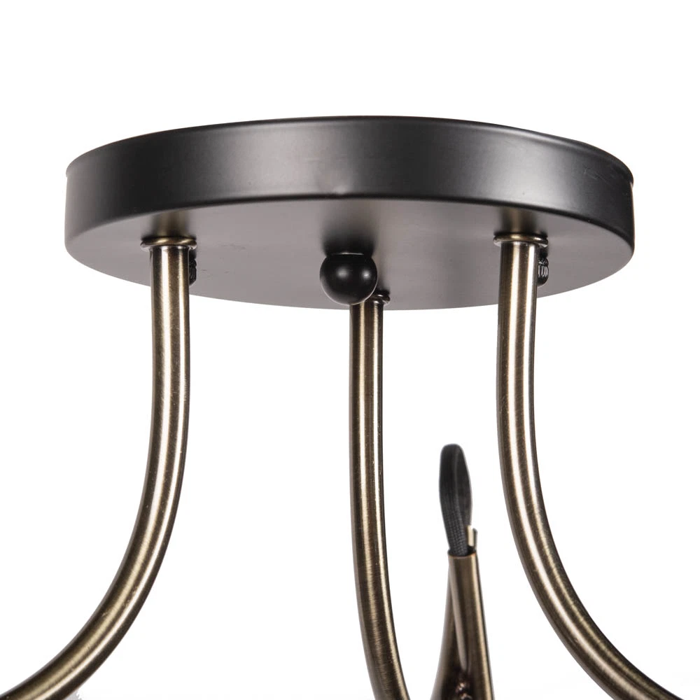 Lustra Erste Smoky Negru + Auriu, 3xE27, IP20 [4]