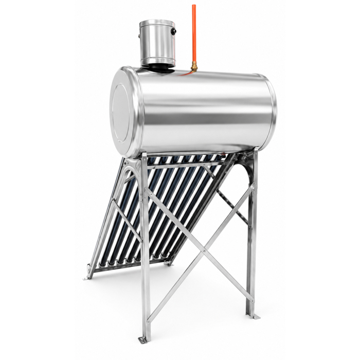 Panou solar nepresurizat Fornello pentru apă caldă, rezervor inox 82 Litri, 10 tuburi vidate, vas flotor 5 Litri [4]