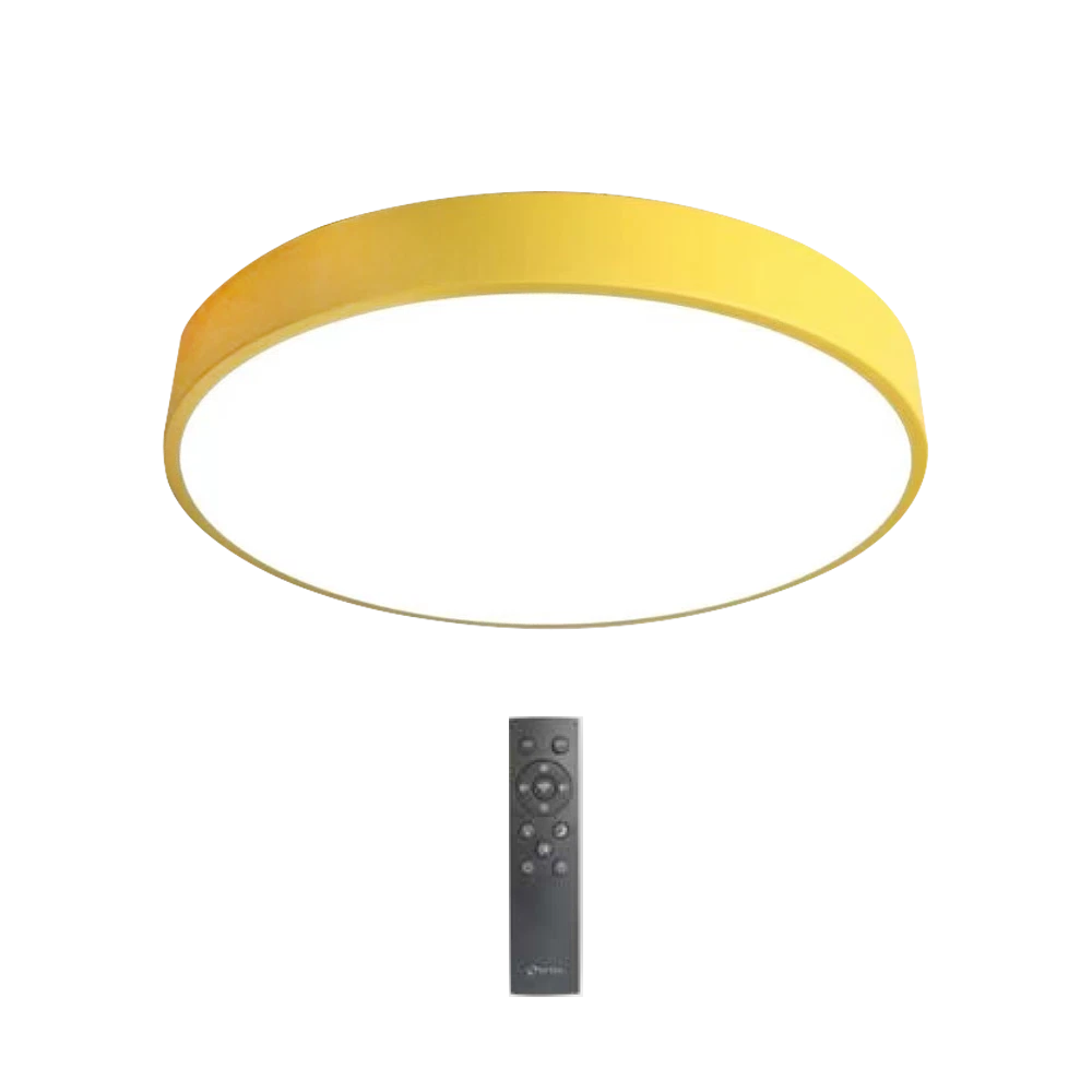 Plafoniera LED Erste Macaron 52W, CCT 3000-6000K, galben, iluminat interior modern [2]