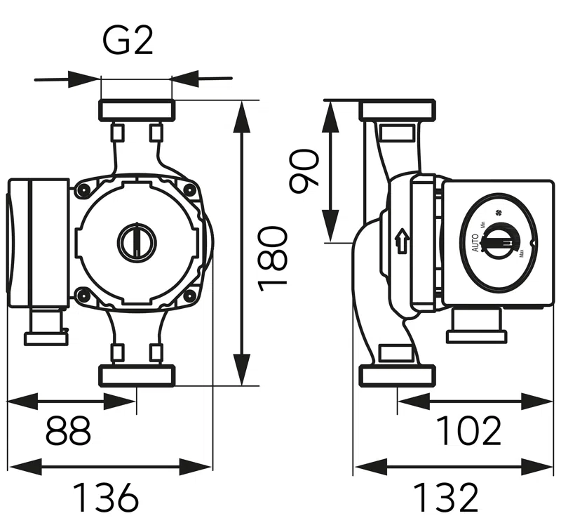 Pompa de circulatie electronica Ferro GPA II 32-8-180 pentru instalatii de incalzire si solare [2]