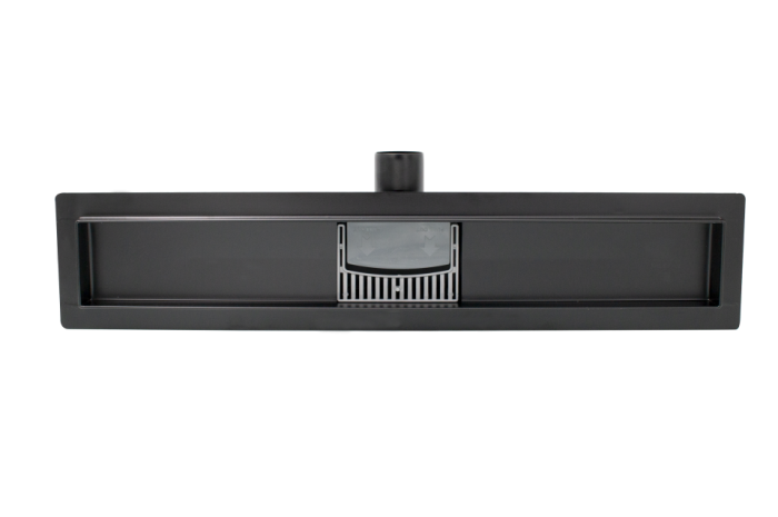 Rigola de dus Ermetiq CLASSIC NEGRU din inox 700 x 70 mm, gratar negru mat, evacuare Ø40/50 mm, VEN-S707AN [3]