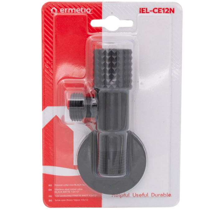 Robinet coltar din inox BLACK MATTE Ermetiq IEL-CE1238N 1/2" x 3/8" cu cartus ceramic [3]
