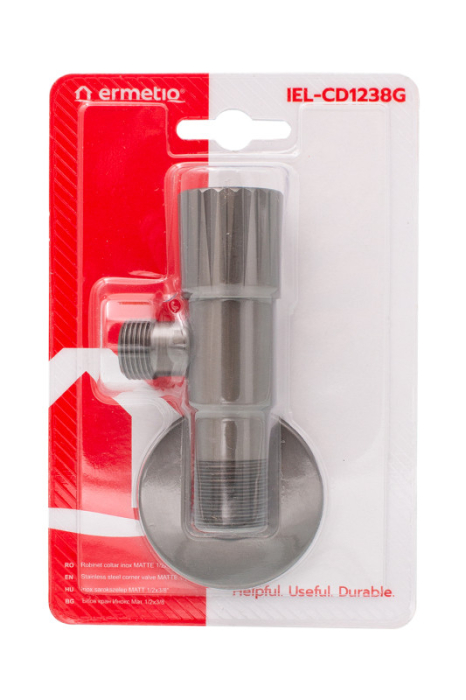 Robinet coltar inox MATTE Ermetiq IEL-CD1238G 1/2" x 3/8" cu cartus ceramic [3]