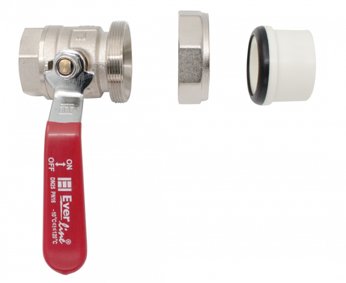 Robinet din alama cu maner Ermetiq PPR-LB3211F 1" FI cu olandez PPR Ø32 [3]