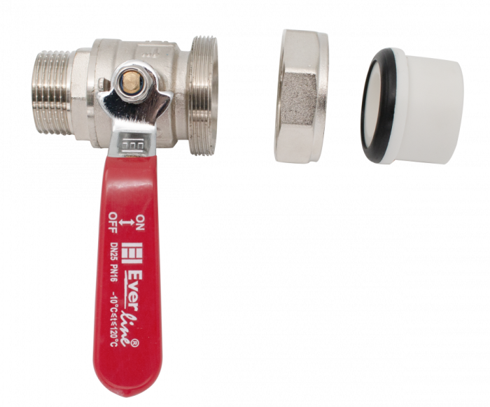 Robinet din alama cu maner Ermetiq PPR-LB3211M 1" FE cu olandez PPR Ø32 [3]