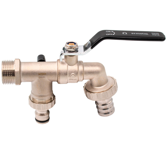 Robinet dublu serviciu din alama Ermetiq RB-RA34D 3/4" cu doua iesiri [3]