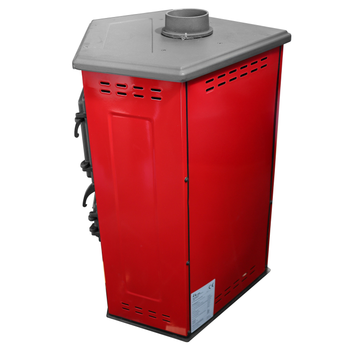 Șemineu cu plită din fontă Fiama SD CORNER 6 kW, culoare roșu [3]