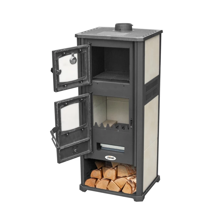 Semineu pe lemne Ferroli Bergamo C 11.3 kW cu cuptor, focar din samota [3]